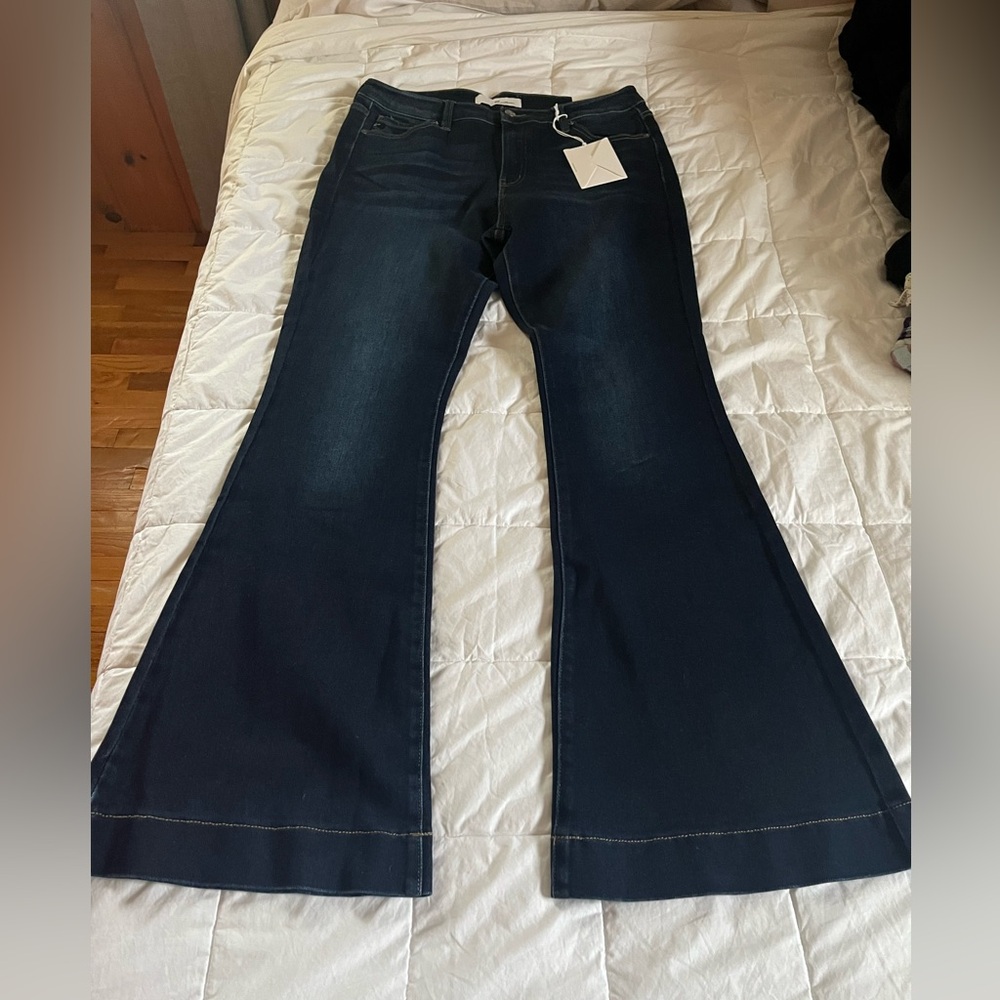 KanCan High Rise Dark Wash Flared Jeans
